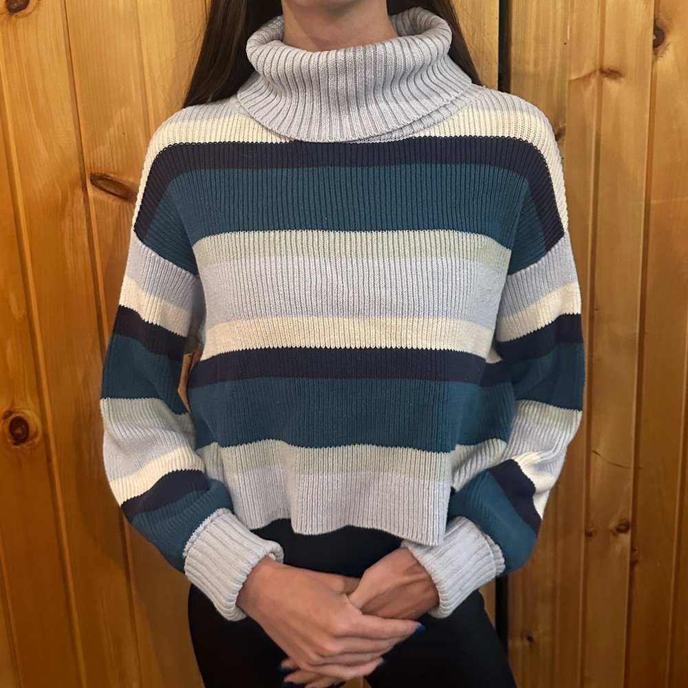 Big stripe turtle neck sweater (M)
